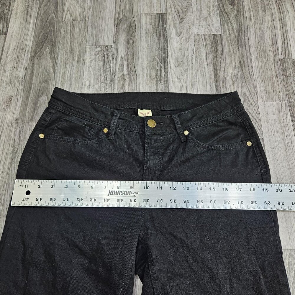 Faded Glory Denim Shorts Womens 12 Black Jean Bermuda Stretch Casual Summer - Picture 7 of 10